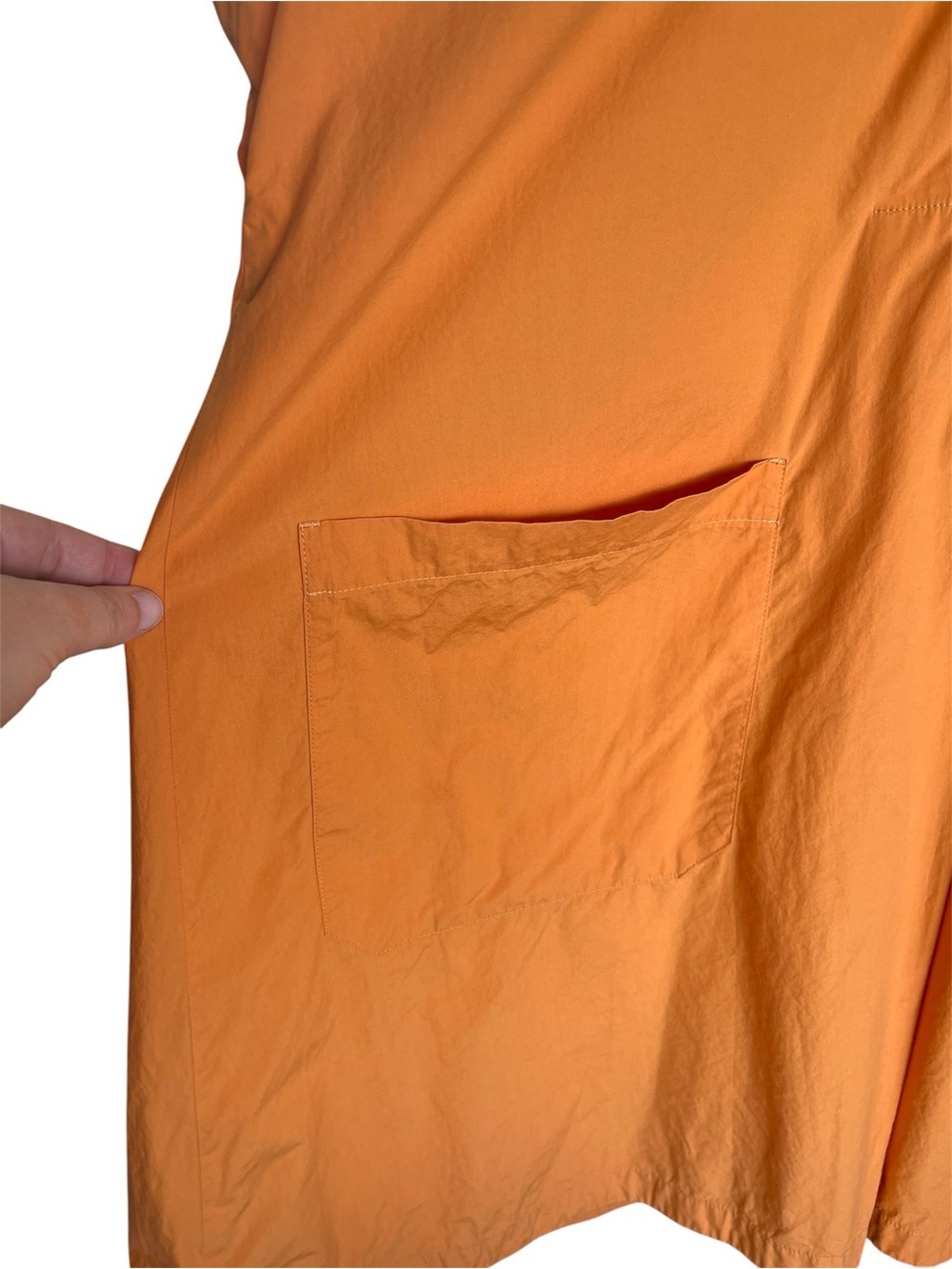 Weekend Max Mara Orange Poplin Ccotton Short-Sleeve A-Line Dress 8 - Picture 5 of 13